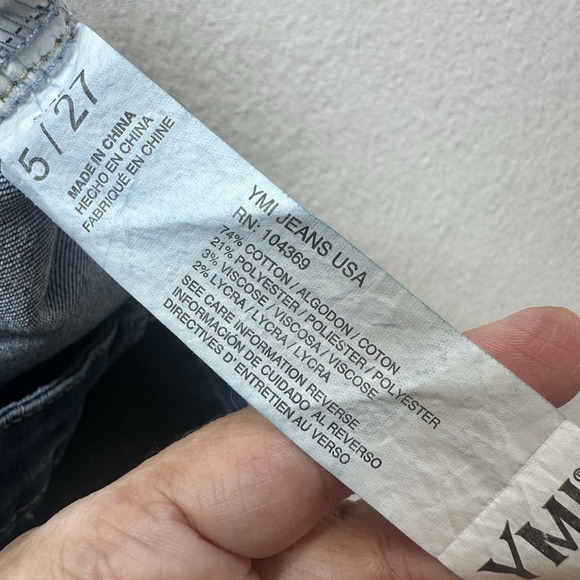 YMI Chloe High Rise Flare Jeans Women's Size 5 / 27 Blue Stretch Denim Cowgirl - Picture 14 of 15